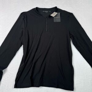 John Varvatos Black Henley Shirt